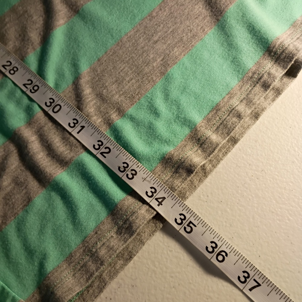 Olive & Oak Womens Mint Gray Striped Sleeveless Drawstring Waist Pocket Dress M - Picture 7 of 7